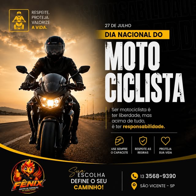 Post do Instagram da Fênix: Dia do Motociclista
